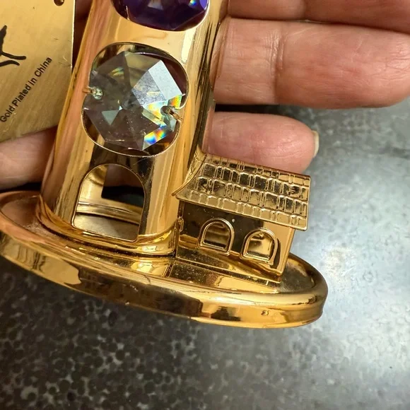 Crystal Temptations Gold Lighthouse Figurine with Crystals 24k plated - Picture 7 of 11